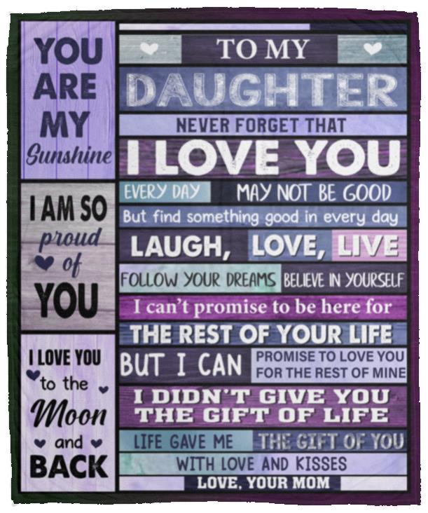 My Daughter | Follow Your Dreams Purple | Cozy Plush Fleece Blanket - 50x60