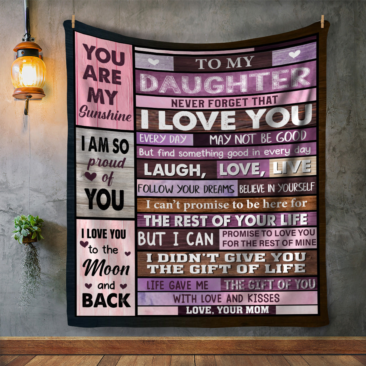 My Daughter | Follow Your Dreams Pink | Cozy Plush Fleece Blanket - 50x60