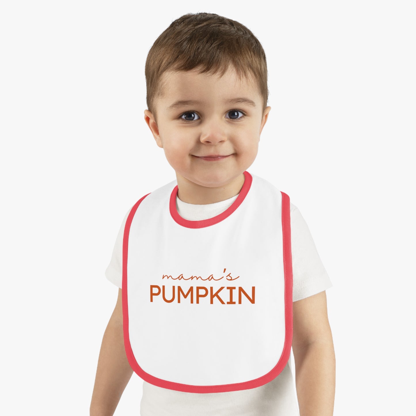 Mama's Pumpkin | Baby Contrast Trim Jersey Bib