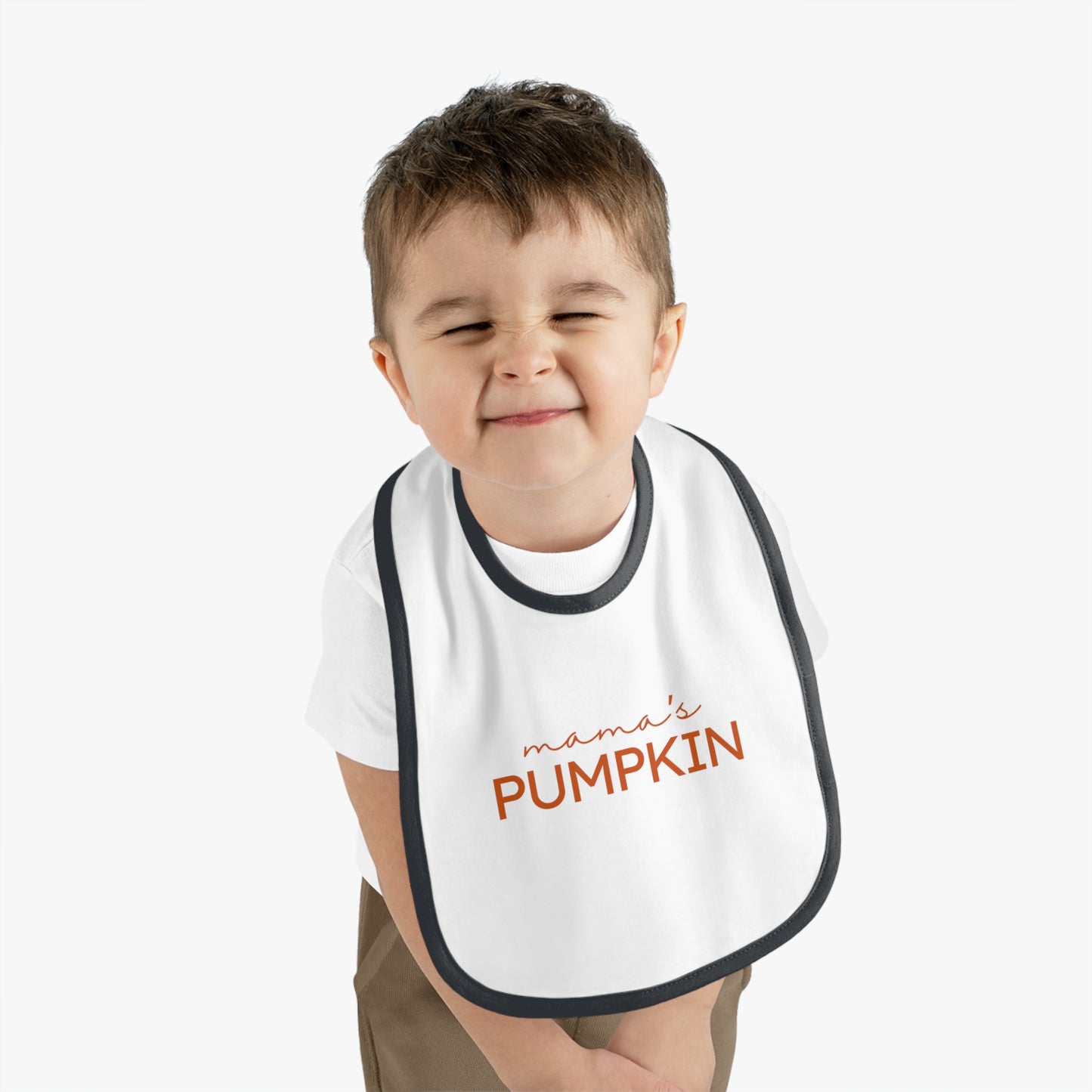 Mama's Pumpkin | Baby Contrast Trim Jersey Bib