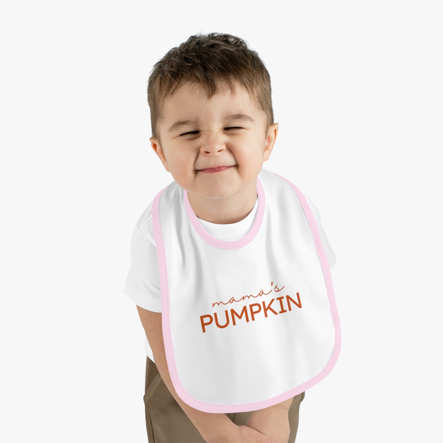 Mama's Pumpkin | Baby Contrast Trim Jersey Bib