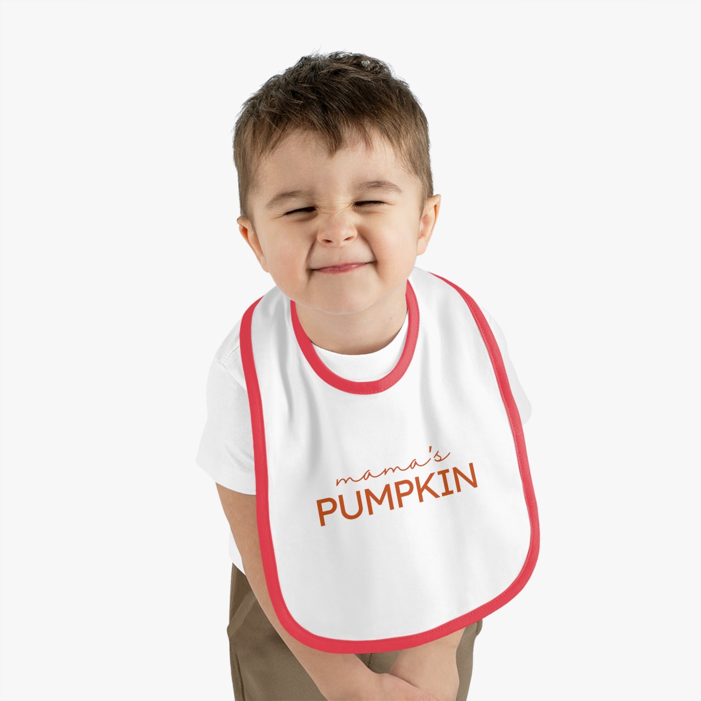 Mama's Pumpkin | Baby Contrast Trim Jersey Bib