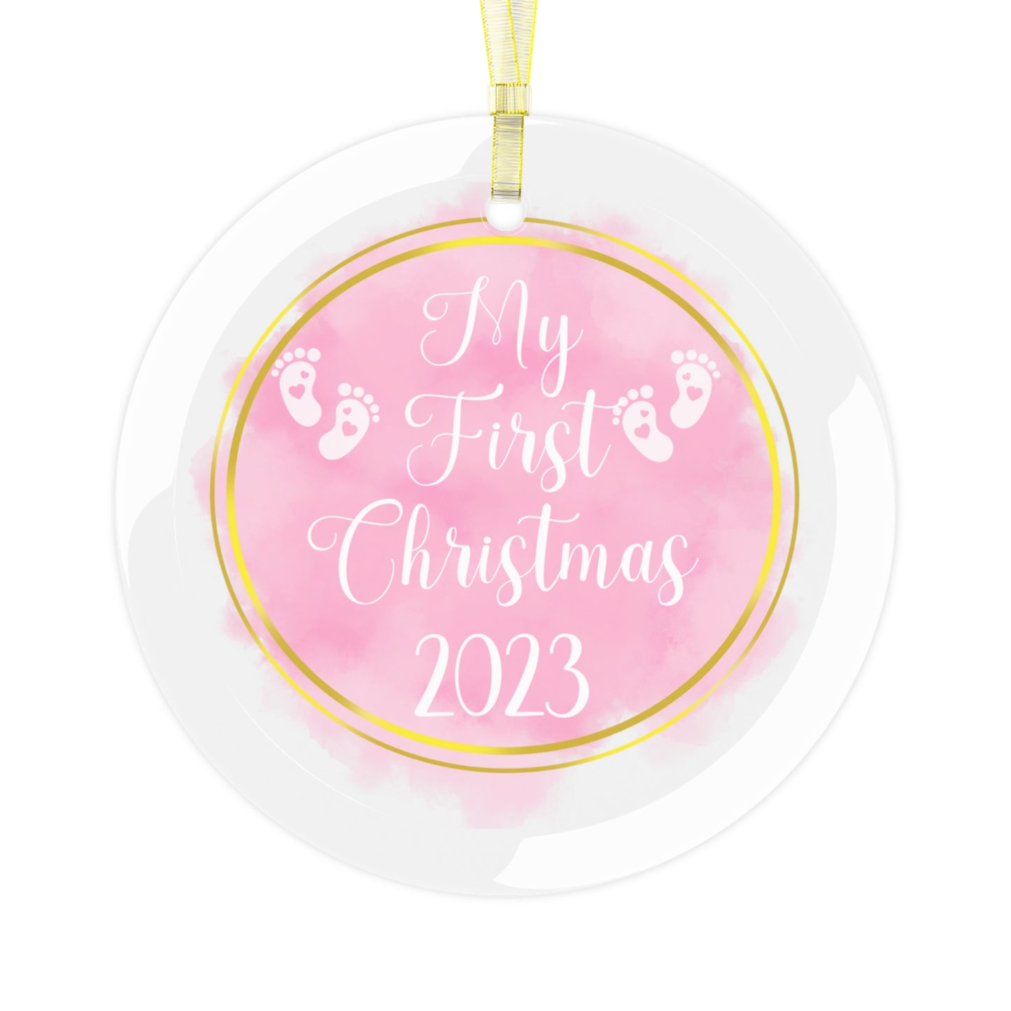 My First Christmas | Pink 2023 | Glass Ornament