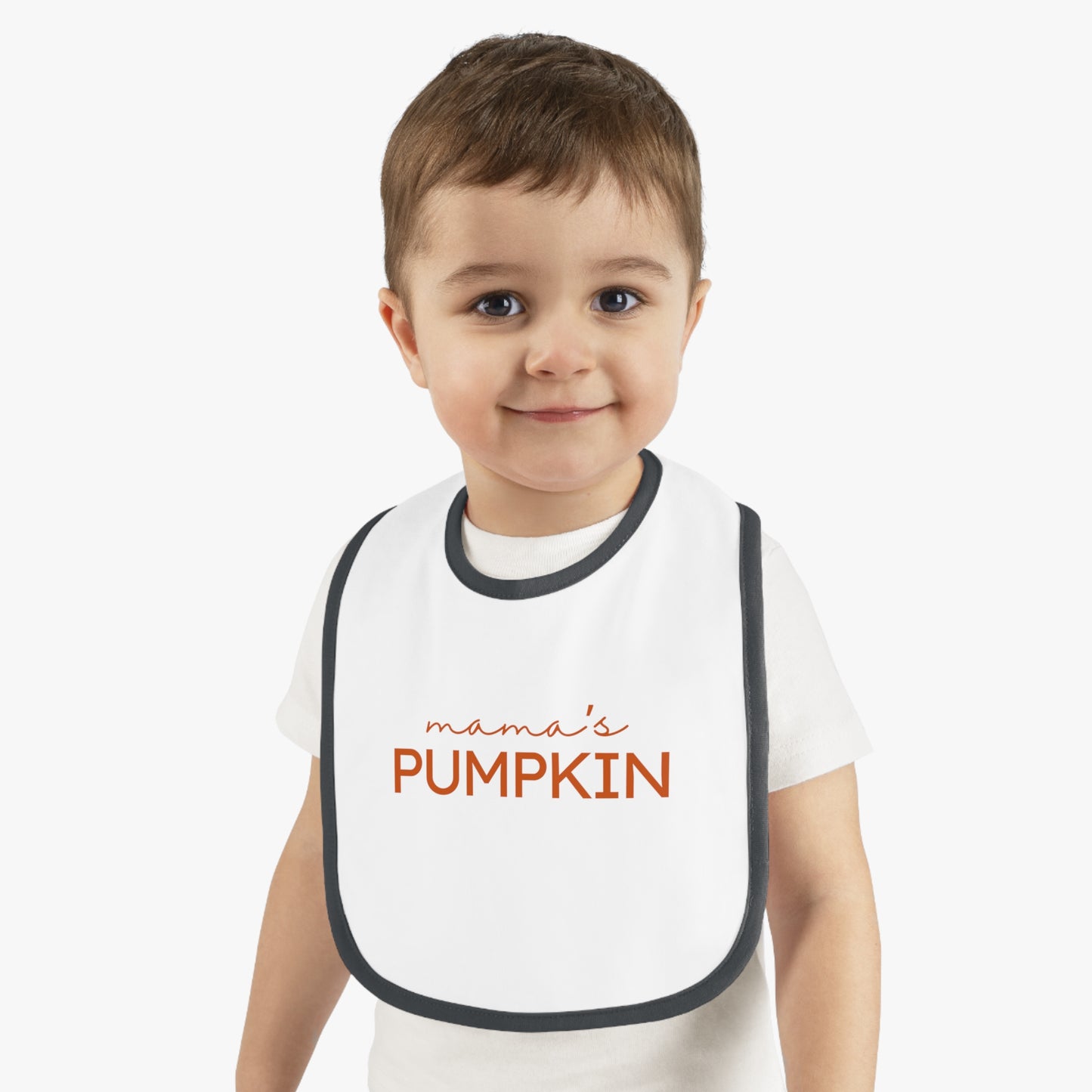 Mama's Pumpkin | Baby Contrast Trim Jersey Bib