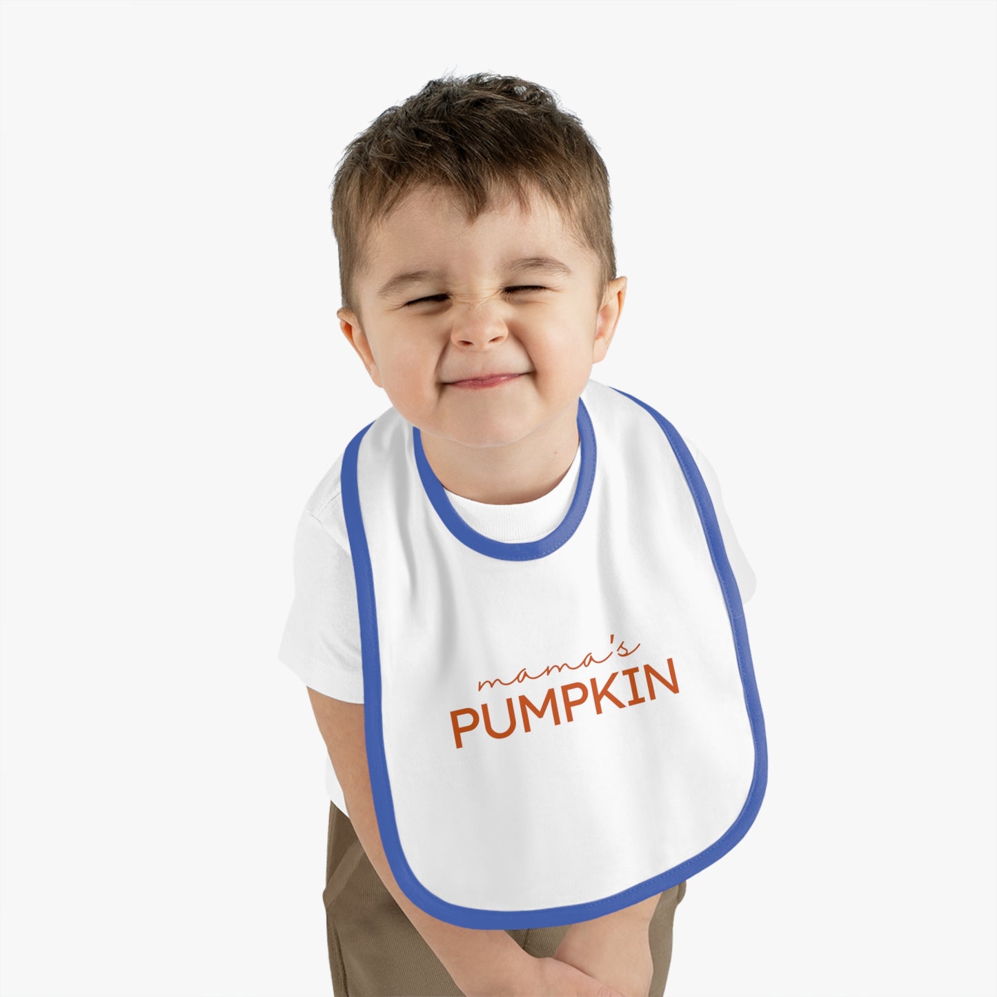 Mama's Pumpkin | Baby Contrast Trim Jersey Bib