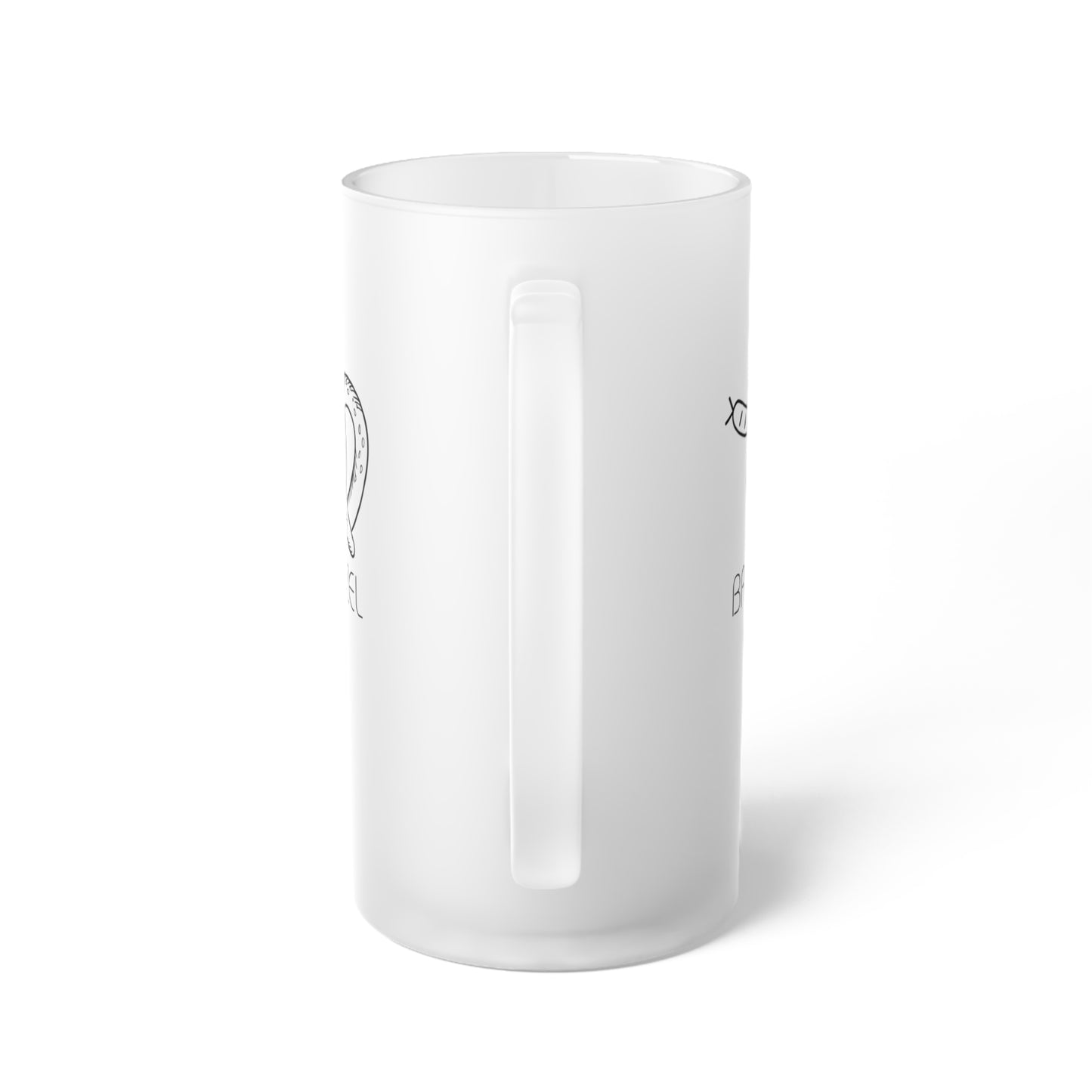 BRAT | BIER | BREZEL Frosted Glass Beer Mug