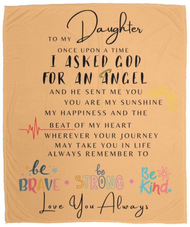 Asked for an Angel | Daughter | Cozy Plush Fleece Blanket - 50x60