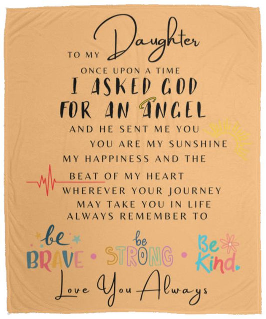 Asked for an Angel | Daughter | Cozy Plush Fleece Blanket - 50x60