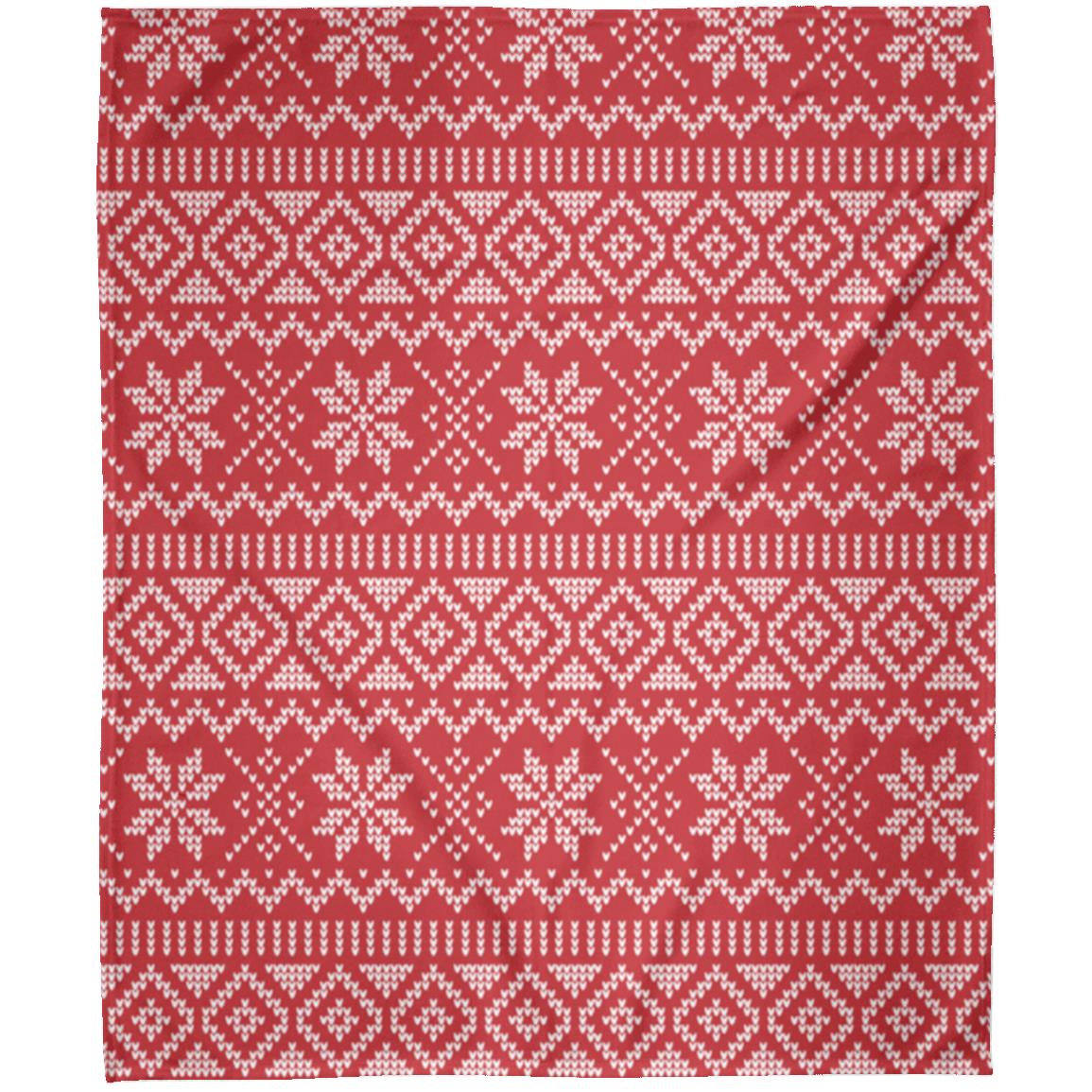 Cozy Red Sweater Christmas Blanket 50x60