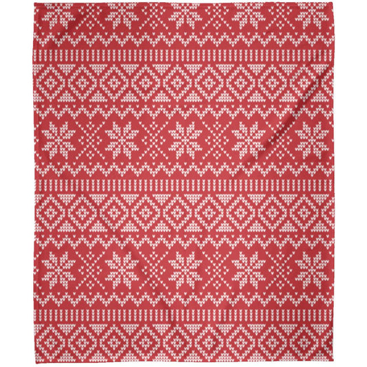 Cozy Red Sweater Christmas Blanket 50x60