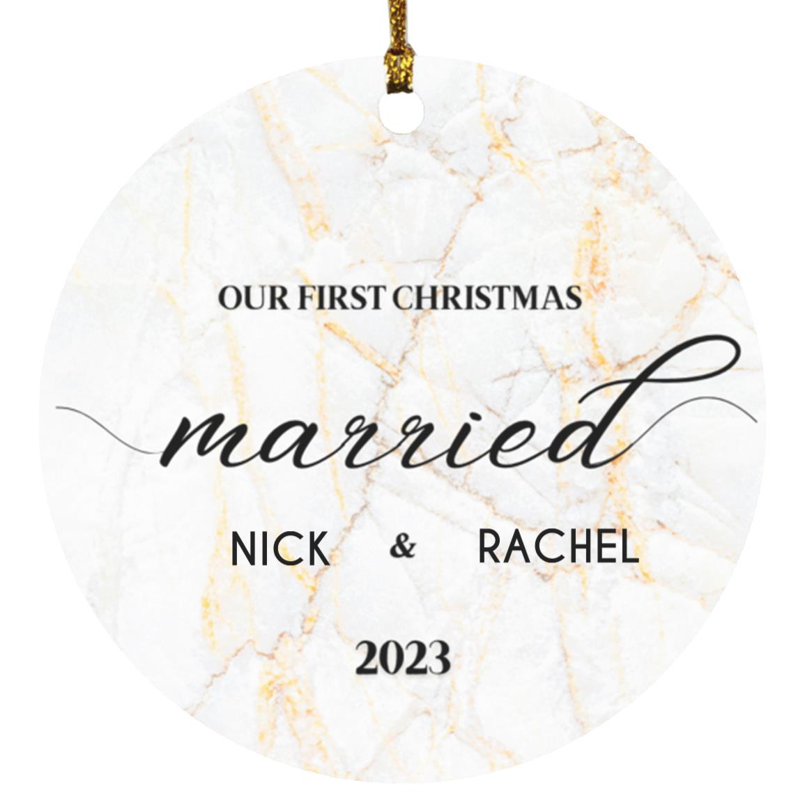 First Christmas Married | Personalized Ornament