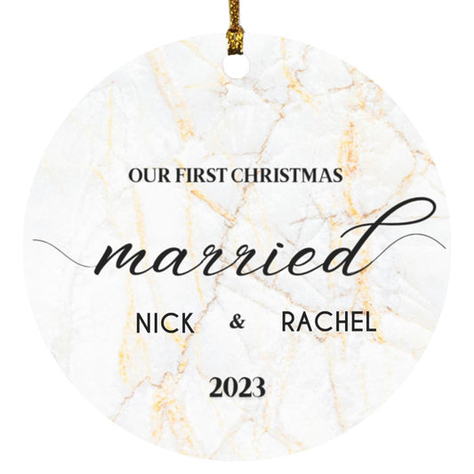 First Christmas Married | Personalized Ornament