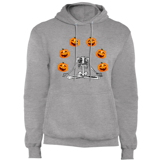 Skeleton Pumpkin Fleece Pullover Hoodie