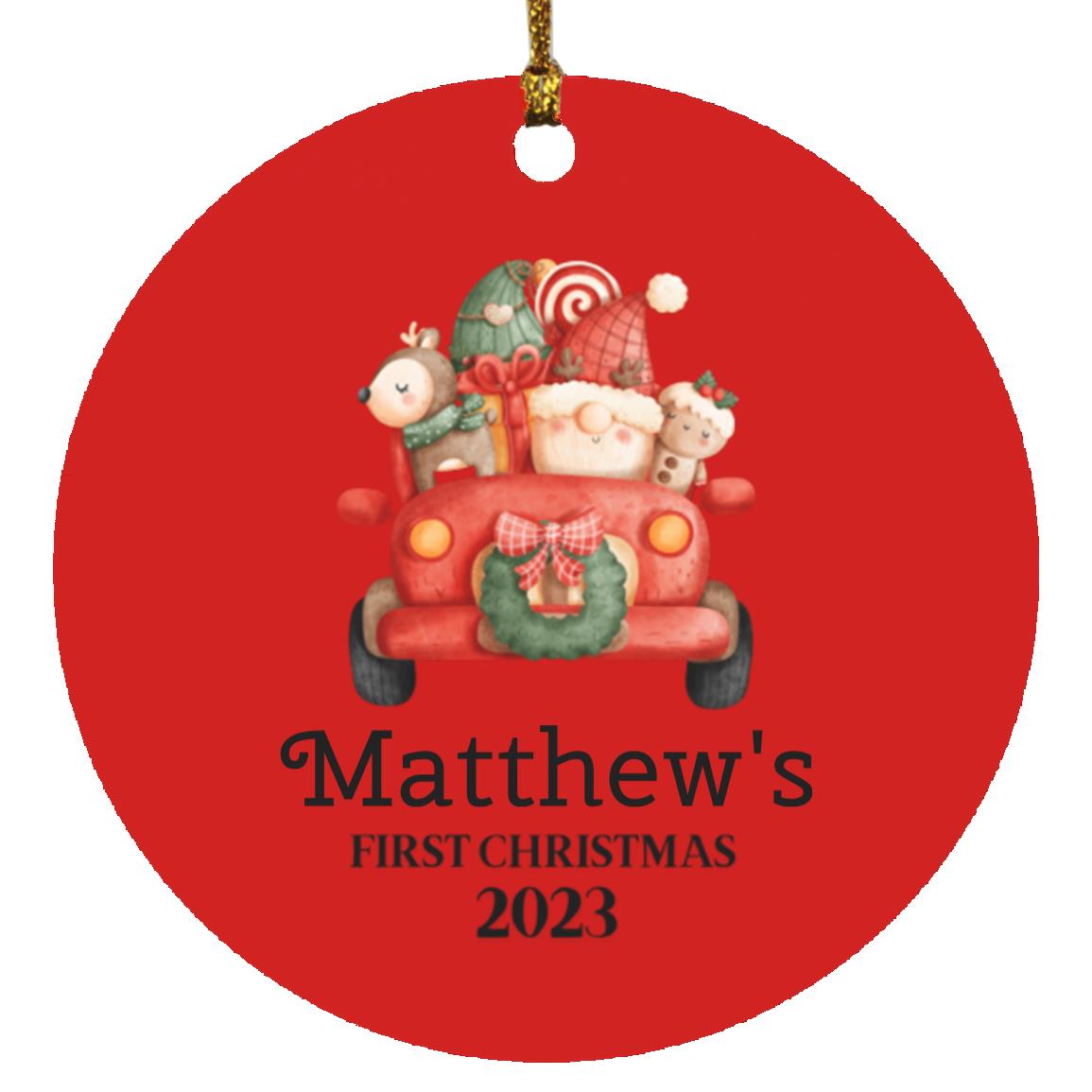 Babys First Christmas Red Truck | Personalized Ornament