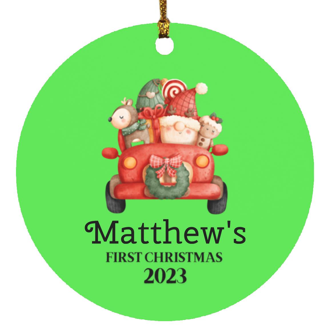 Babys First Christmas Red Truck | Personalized Ornament