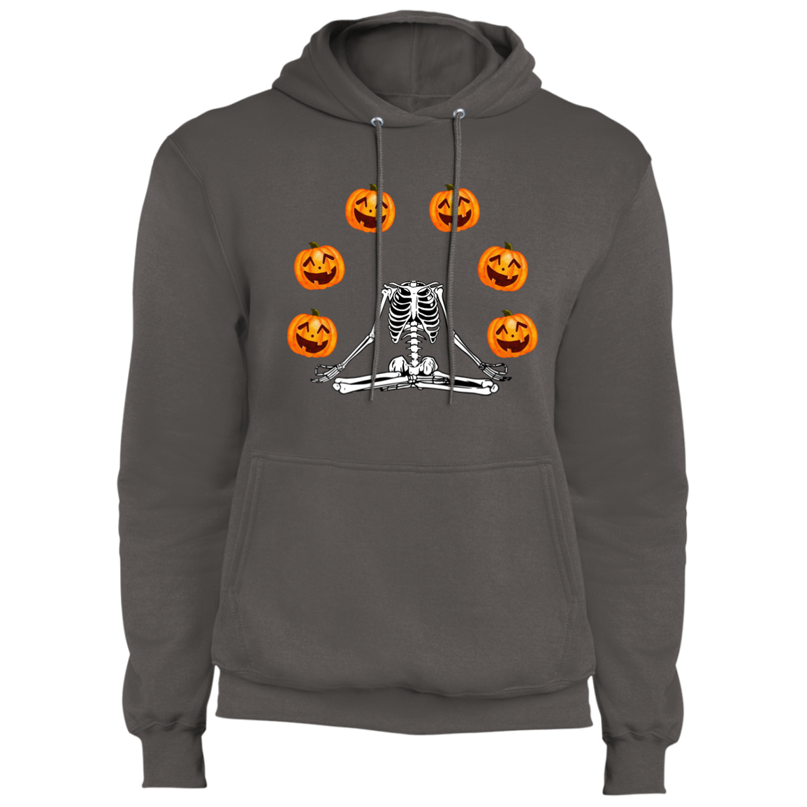 Skeleton Pumpkin Fleece Pullover Hoodie