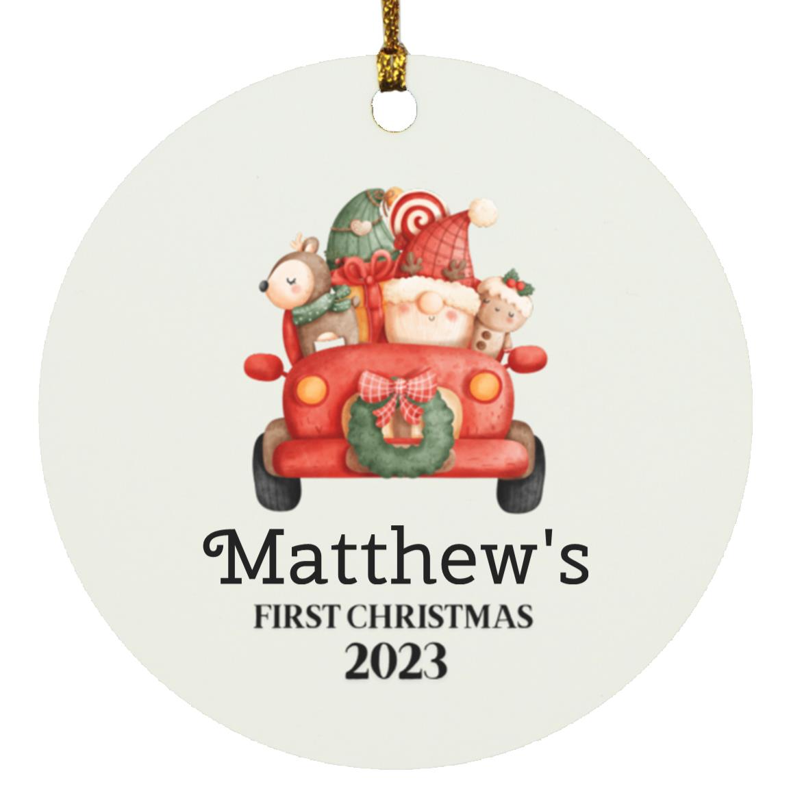 Babys First Christmas Red Truck | Personalized Ornament