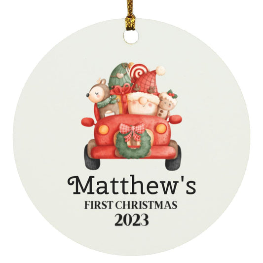 Babys First Christmas Red Truck | Personalized Ornament