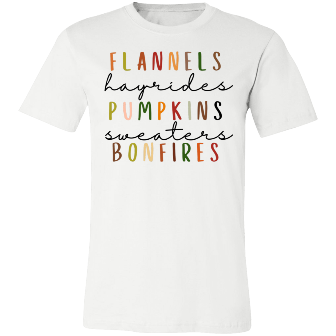 Flannels, Hayrides, Pumpkins | Unisex Jersey Short-Sleeve T-Shirt
