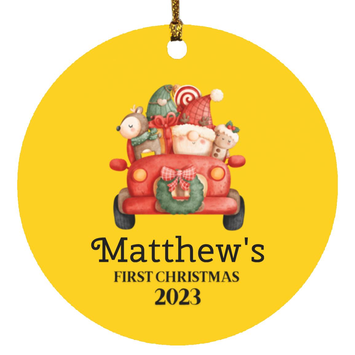 Babys First Christmas Red Truck | Personalized Ornament