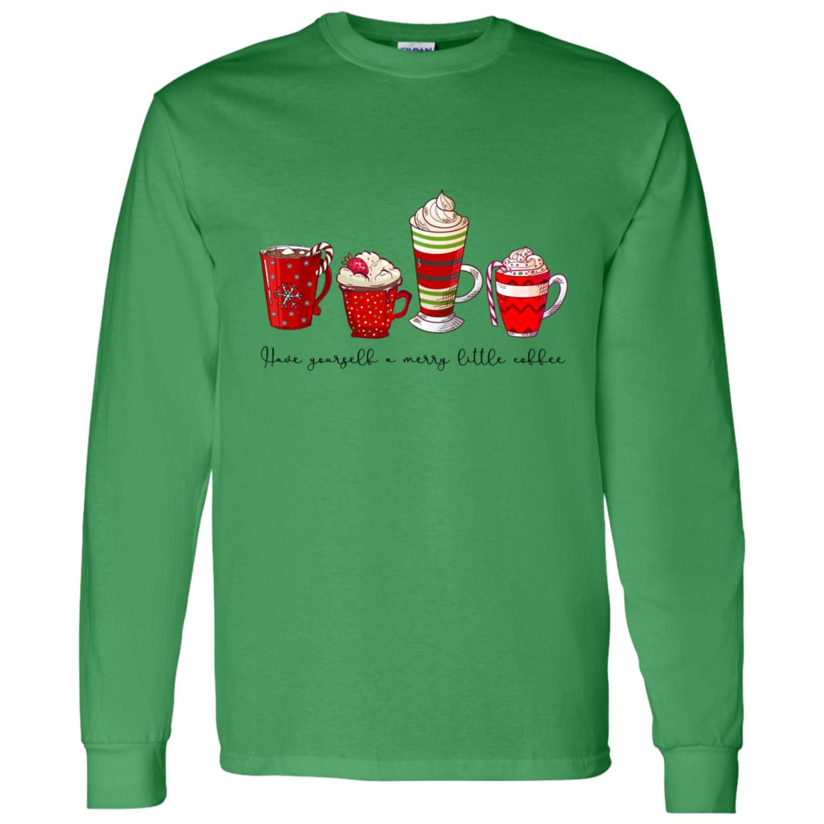 Merry Little Coffee Long Sleeve T-Shirt 5.3 oz.