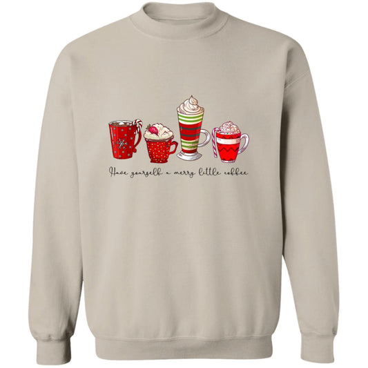 Have a merry little coffee sweatshirt in the color Sand