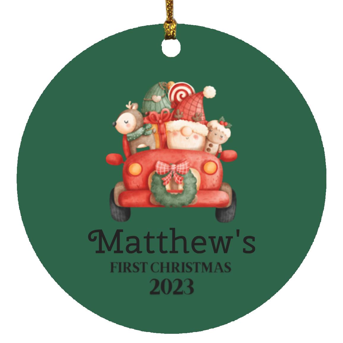 Babys First Christmas Red Truck | Personalized Ornament