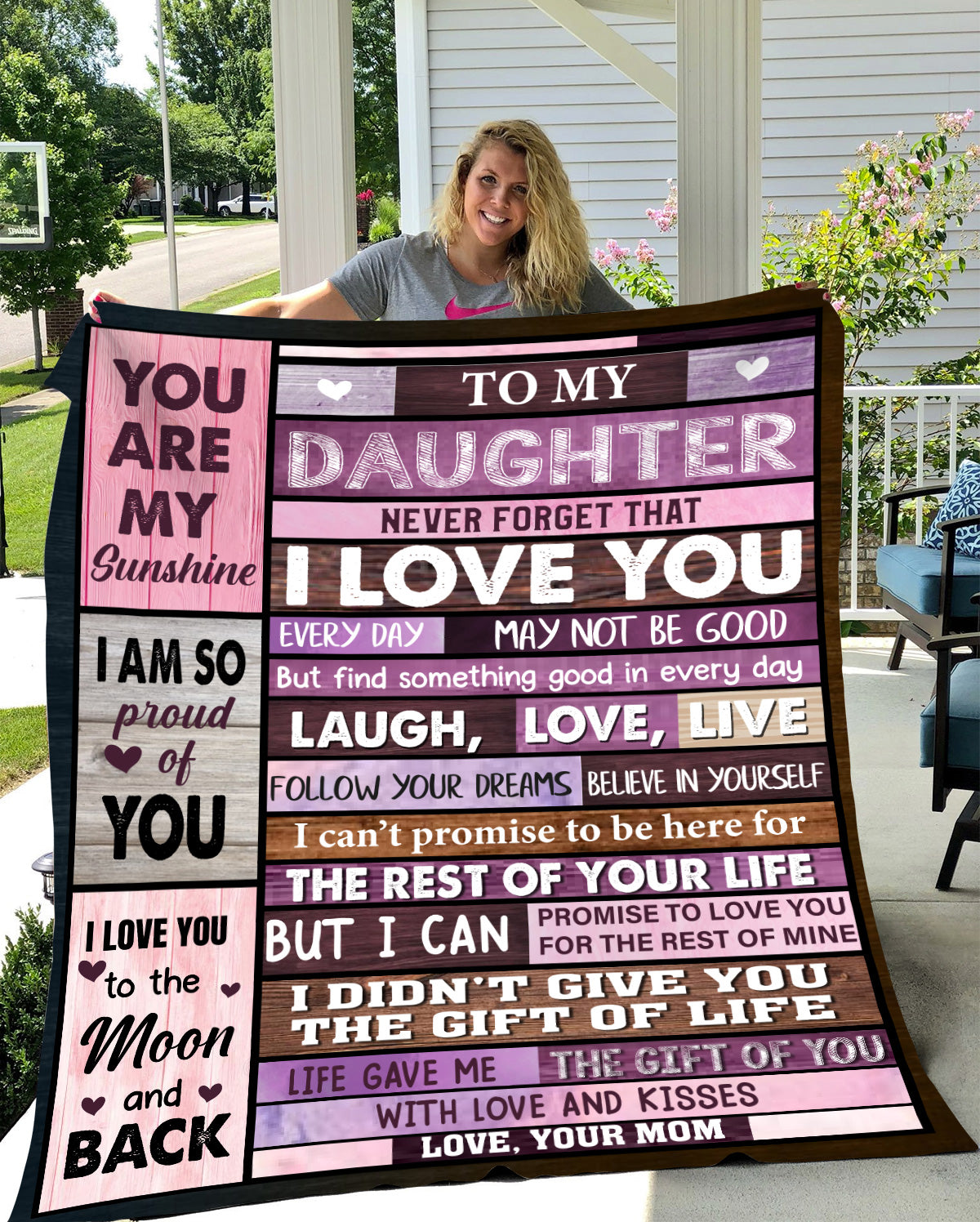 My Daughter | Follow Your Dreams Pink | Cozy Plush Fleece Blanket - 50x60