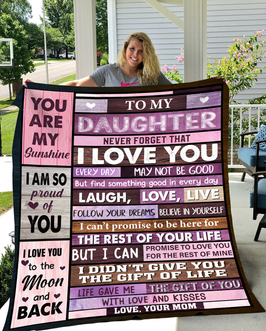 My Daughter | Follow Your Dreams Pink | Cozy Plush Fleece Blanket - 50x60