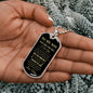 mom to son sterling silver dog tag necklace