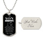 My Son | Be The Man I Know You Can Be | Dog Tag Necklace
