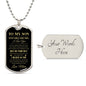 engraved mom to son sterling silver dog tag necklace