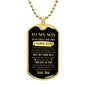To My Son | Do Your Best | Dog Tag Necklace
