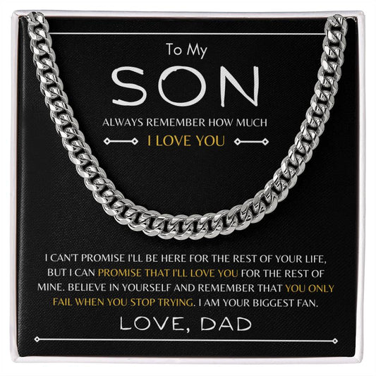 To My Son | Love Dad | Cuban Link Chain