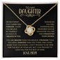 Daughter | Black and Gold | Love, Mom | Love Knot Necklace