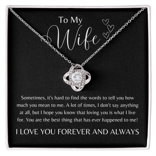 To My Wife | Hearts | Love Knot Necklace
