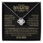 Daughter | Black and Gold | Love, Mom | Love Knot Necklace