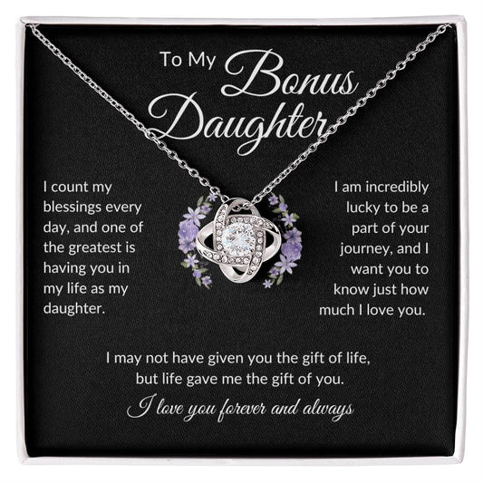 Bonus Daughter | Blessings | Love Knot Necklace