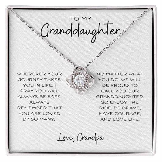 To My Granddaughter | Love Knot Necklace