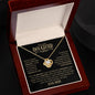 Daughter | Black and Gold | Love, Mom | Love Knot Necklace