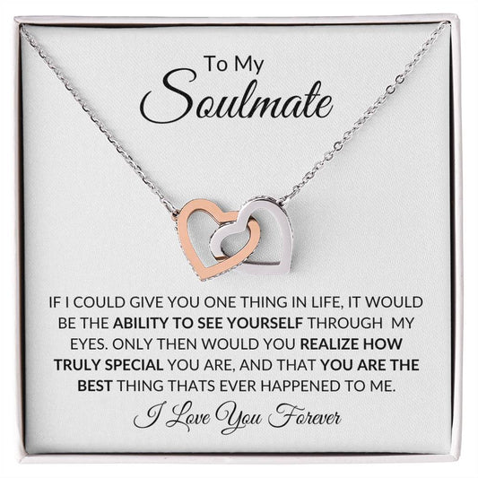 To My Soulmate | Interlocking Hearts Necklace