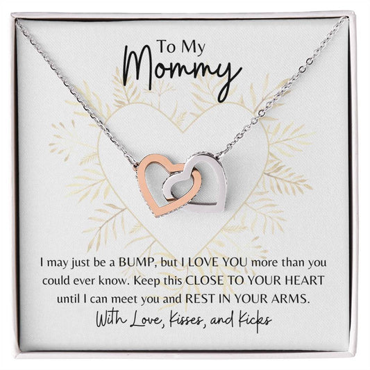 To My Mommy | Pregnancy Gift | Interlocking Hearts Necklace