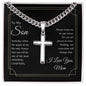 To My Son | Love Mom | Artisan Cross Necklace