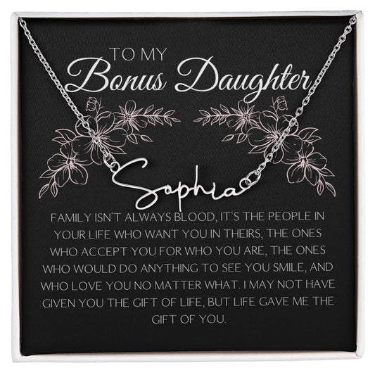 To My Bonus Daughter |  Custom Name Necklace