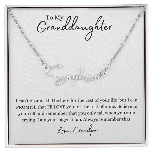 To My Granddaughter | Custom Name Necklace Horizontal