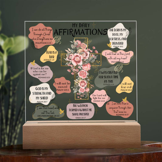 My Daily Affirmations Acrylic Plaque with LED Base