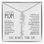My Loving Mom | First Country | Custom Name Flower Necklace