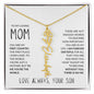 My Loving Mom | First Country | Custom Name Flower Necklace