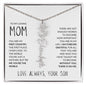 My Loving Mom | First Country | Custom Name Flower Necklace