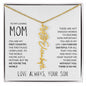 My Loving Mom | First Country | Custom Name Flower Necklace
